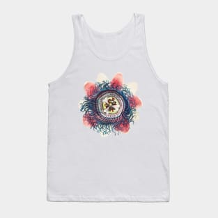 Pink Blue Cream Yellow Passionflower Tank Top